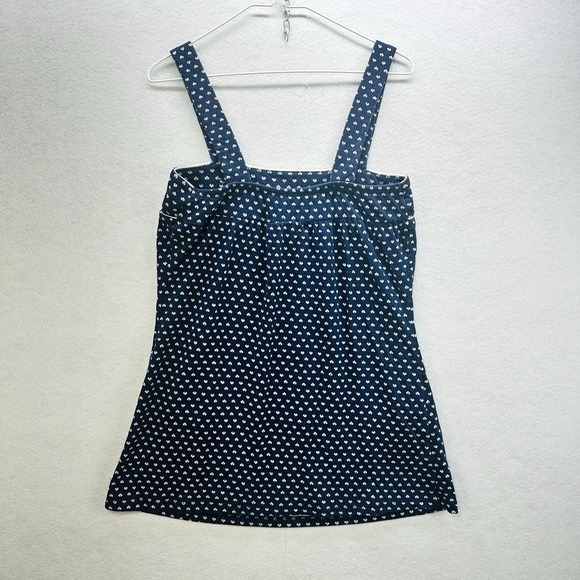 Vintage Miken Tunic Tank Top Large Blue Hearts Whimsy Layer Twee Sleeveless Y2k - Picture 9 of 10